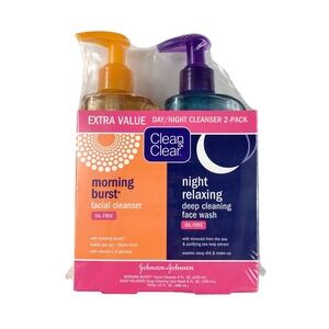 Clean & Clear Day/Night Cleanser 2-Pack Morning‎ Burst & Night Relaxing 8oz Each